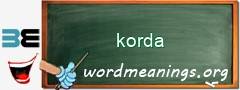 WordMeaning blackboard for korda
